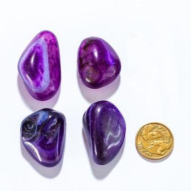 Imagem de 04 Ágata Púrpura Pedra Rolada M Extra 20 mm Aproximadamente - Cristais