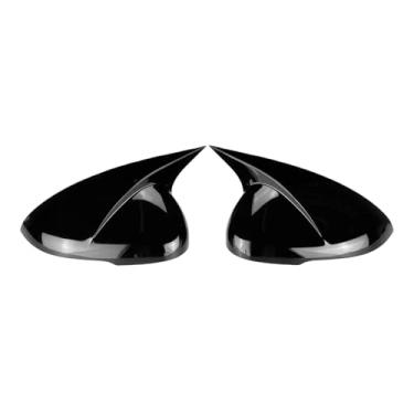 Imagem de Par lateral asa espelho capa porta do carro lateral espelho retrovisor capa add-on compatível com kia forte k3 cerato 2019 2020 2021 2022(Glossy Black)