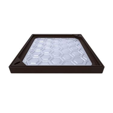 Imagem de Tampão Simples Com Rebaixo Passagem Inspeção Marrom 30x30cm