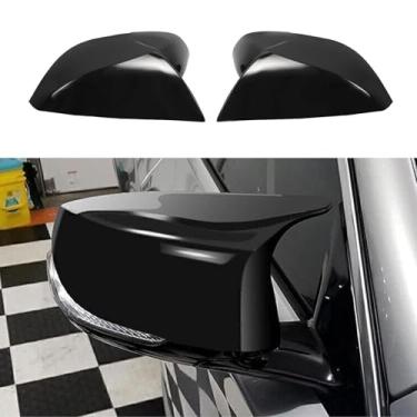 Imagem de Venveal Tampas de espelho lateral compatíveis com Infi-niti Q50 Q60 Q70 QX30 QX50 Q50L, substituição da capa do espelho lateral do passageiro e do motorista, acessórios externos do carro (preto