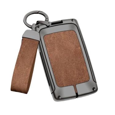 Imagem de Capa De Chave De Carro De Couro De Liga De Zinco Compatível Com Dacia Logan Sandero Duster Lodgy Spring Jogger Compatível Com Renault Koleos Captur Kadjar(B-gun brown)