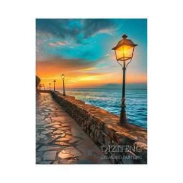 Imagem de Paisagem De Praia 5D DIY Bordado Com Diamantes Kits De Pintura Complet