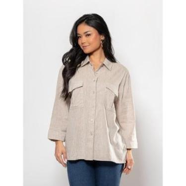 Imagem de Camisa Feminina Linho Algodão Crocker - 50787-Feminino