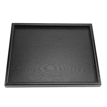 Imagem de Bandeja de Serviço Madeira Sólida - Natural Premium Ecológica Bordas Elevadas para Prevenção Derramamentos Versátil Chá