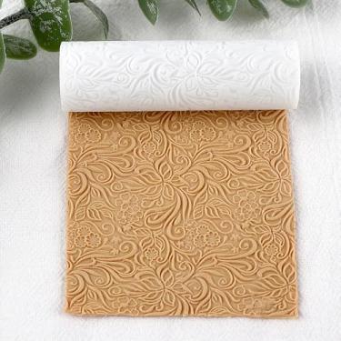 Imagem de Rolo de textura de folhas de argila de polímero, carimbos de cerâmica, rolo de argila, ferramentas faça você mesmo, rolos de textura de cerâmica para brincos de cerâmica, fabricação de joias