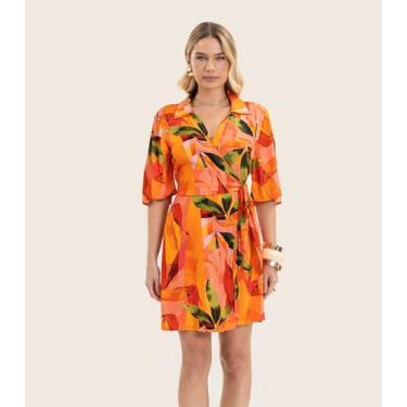 Imagem de Vestido Chemise Feminino Transpassado Endless Rosa, M, Rosa