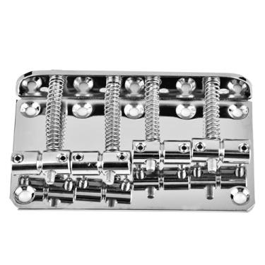 Imagem de Generic Precisão de Ponte de Baixo Resistente de Metal para Baixo Elétrico de Quatro Cordas, Fácil Montagem para Músicos, Material Premium (Prata)