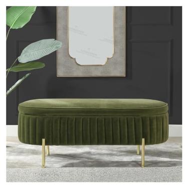 Imagem de KEG801302 Banco de armazenamento moderno banco de entrada moderno banco de extremidade da cama banco estofado otomano bancos de quarto para pé da cama banco tufado banco de apoio para os pés com