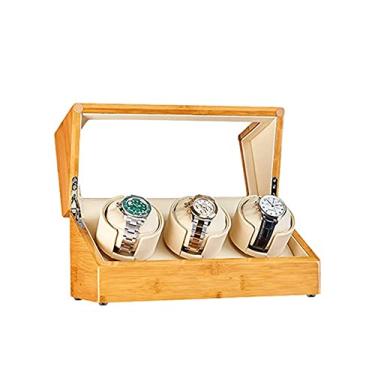 Imagem de Enrolador de relógio automático 2+0 caixa de enrolador de relógio silencioso masculino e feminino caixa de exibição de relógio mecânico para presente