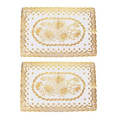 Imagem de 2PCS Tapete de Mesa em PVC Protetor Copo Almofada Cozinha Decoração Casamento Isolamento Térmico Mancha Lavável Estiloso Festa Casa