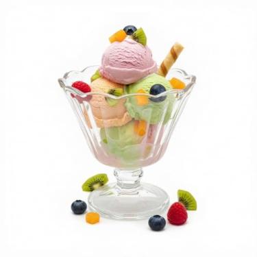 Imagem de WENMAQIN Copos de vidro para sobremesa de sorvete, tigelas de sobremesa pequenas de 142 g, tigelas de sobremesa vintage, copos de sudae espessos para tigelas de coquetel, frutas, pudim, lanches
