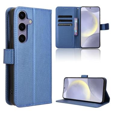 Imagem de Elubugod Capa de couro compatível com Samsung Galaxy S25, capa flip de couro PU compatível com Samsung Galaxy S25 SM-S931B/DS SM-S931U1 SM-S931W SM-S931N capa azul