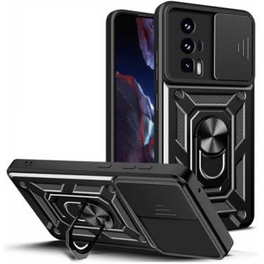 Imagem de Capa Case Xíaomi Poco F5 Pro 5G (Tela 6.67) Shield Slider Dupla Camada Com Stand e Anel - Preto