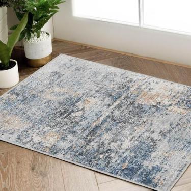 Imagem de Alfombra de Área Jinchan 61x91 cm Lavable Moderna Abstracta Azul