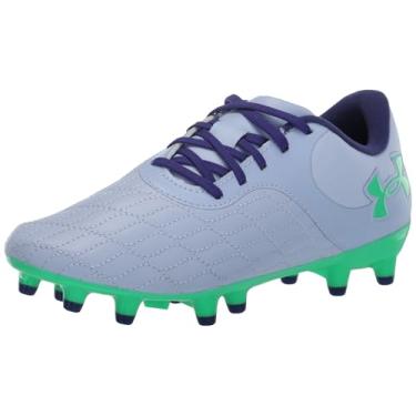 Imagem de Under Armour Tênis de futebol masculino Magnetico Select 3.0, (501) Celeste/verde vapor/verde vapor, 11 Women/9.5 Men