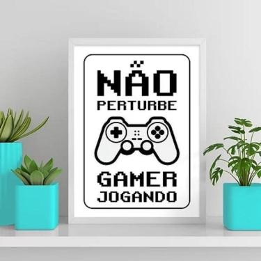 Imagem de Quadro Gamer Jogando Não Perturbe 45X34Cm -