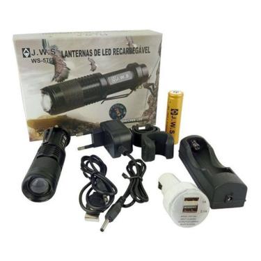 Imagem de Lanterna Bike Recarregável Alto Brilho + Suporte 360 Graus