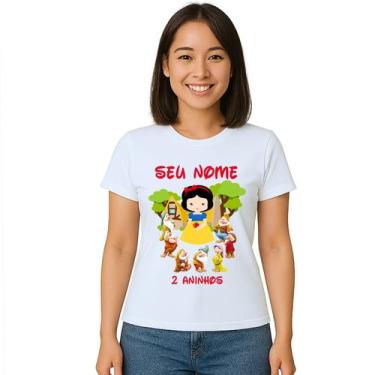 Imagem de Camiseta Branca de Neve Sete Anões Personalizada - Use P4, Branco, Bab