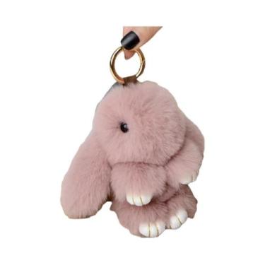 Imagem de Chaveiro De Coelho De Pelúcia Multicolorido Fofo Para Bolsa E Chaves D