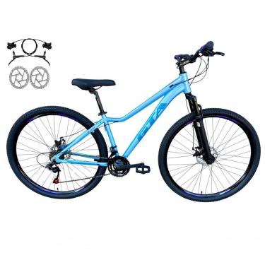 Imagem de Bicicleta Aro 29 Gta Start Feminina Mtb Aluminio 21v Freio A Disco Hidraulico Garfo Suspensão - Azul/roxo Tam.15