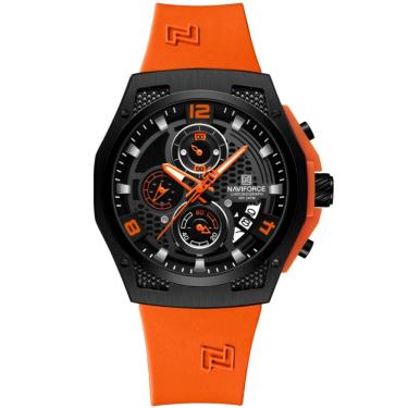 Imagem de Relógio De Pulso Masculino Pulseira De Silicone Casual Esportivo Impermeável Laranja