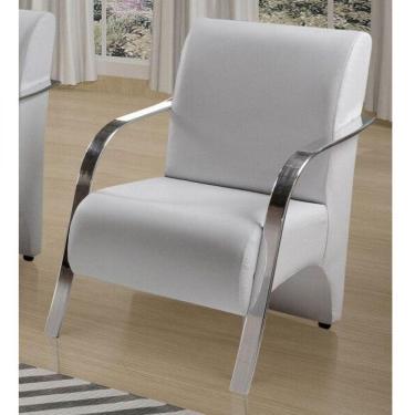 Imagem de Poltrona 1 Lugar Vênus Pé Alumínio Courino Branco