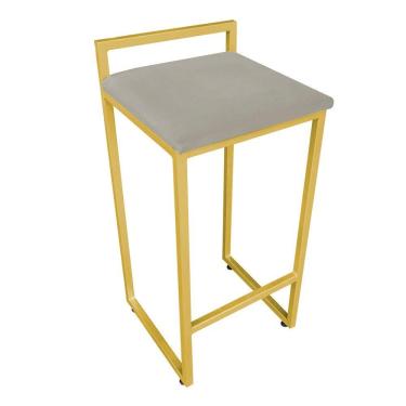 Imagem de Banqueta Pietra Suede Marrom Rato