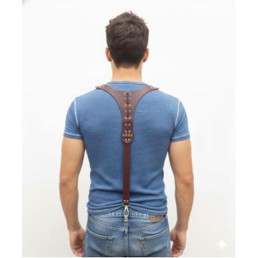 Imagem de Suspensório Leather Amarras Marrom SU029M Couro Legítimo - Blood Art