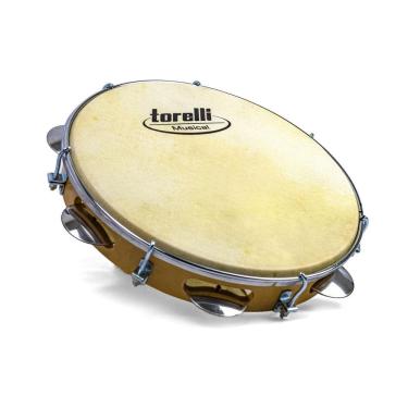 Imagem de Pandeiro 10 Torelli Tp300Nt Madeirado Pele Animal