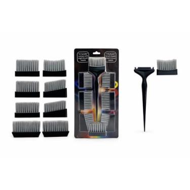Imagem de Pincel Para Pintura De Cabelo Profissional Mechas 8 Em 1 Cor:Preto - M