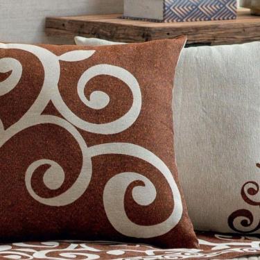 Imagem de Almofada Decorativa Turin Quadrada Com Refil 58% Algodão / 42% Poliéster - Arabesco Coral