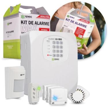 Imagem de Kit Alarme Max Sem Fio C/ Controle Sirene Discadora Sensor - IPEC