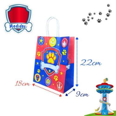 Imagem de 10 Sacola De Papel Super Heróis Princesa Personagens 18X9X22 - Db