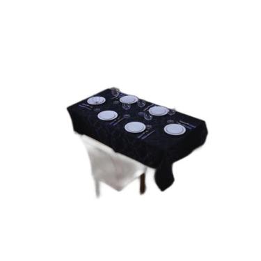 Imagem de Toalha Mesa Jacquard 8 Lugares 1,35x2,60 - Preta - Bf Confeccoes