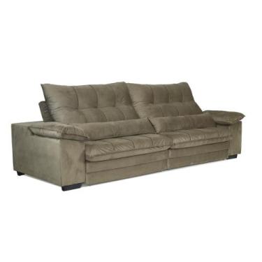 Imagem de Sofá Retrátil Reclinável 2,90m com Molas e Espuma D33 Biondi Veludocri