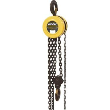 Imagem de Talha Manual 1 Ton Elevação 3m Vonder com Corrente Gancho