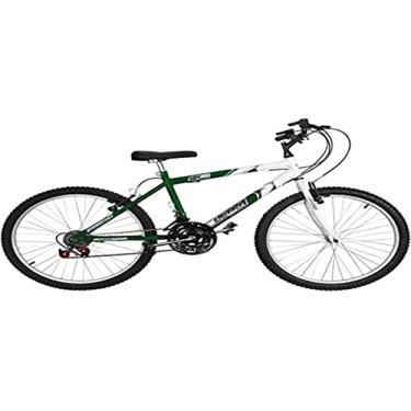 Imagem de Bicicleta de Passeio Ultra Bikes Esporte Bicolor Aro 24 Reforçada Freio V-Brake,18 Marchas Verde/Branco