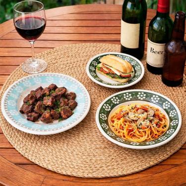 Imagem de Pratos Raso Fundo Sobremesa Donna Bosque Kit 4 Pessoas 12pçs