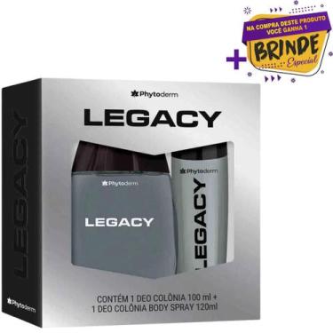 Imagem de Kit Masculino Legacy Phytoderm Deo Colônia 100ml Body Spray 120ml Orig