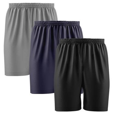 Imagem de Kit 3 Calção Short Futebol Basquete Vôlei Bermuda Dry Treino Academia-Masculino