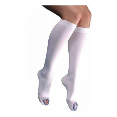 Imagem de Meia Elastica Anti Trombo 3/4 Panturrilhas Aes Venosan, Branco, G