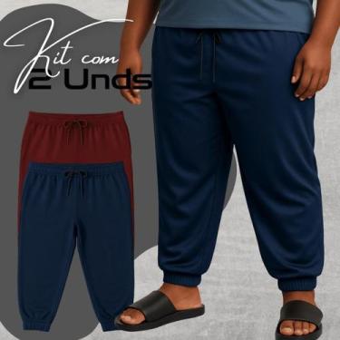 Imagem de Kit 2 Calças Pijama Masculina Plus Size Extra Grande Dry Fit Ultra Lev