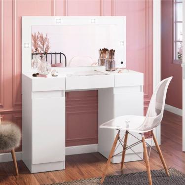 Imagem de Camarim Albatroz Studio 2 Portas 4 Gavetas 21.501.127 Branco Com Fosco