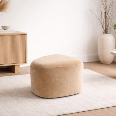 Imagem de Puff Orgânico 80cmx42cm Veludo Ana Bege