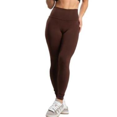 Imagem de Calça Legging Peluciada Lisa Vekyo Cós Alto Roupa Para Academia Treino Moda Fitness Musculação-Feminino
