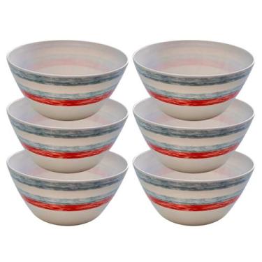 Imagem de 6 Tigelas Bowl Cumbuca p/ Sobremesa em Melamina 700ml - Fx