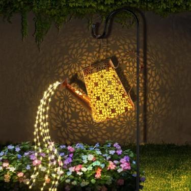 Imagem de JORETLE Regador Solar com Luzes, Luzes Solares Ao Ar Livre Luzes Solares Decorativas de Jardim Lanternas Solares Penduradas Luzes de Jardim para Jardim, Quintal, Pátio, Caminho, Passarela À Prova D'Ág