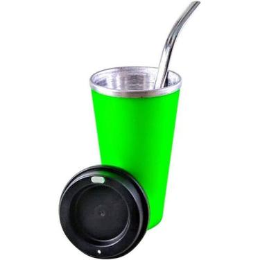 Imagem de Copo de Tereré Verão Neon Verde com Tampa e Bomba - Tereré Maringá