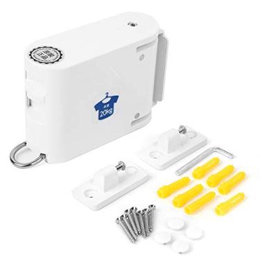 Imagem de Varal Retrátil para Interior, Rack de Secagem de Roupas ABS, Com Dispositivo de Recuperação Embutido, Corpo Giratório 180°, Instalação de Punção, Forte Capacidade de Rolamento,