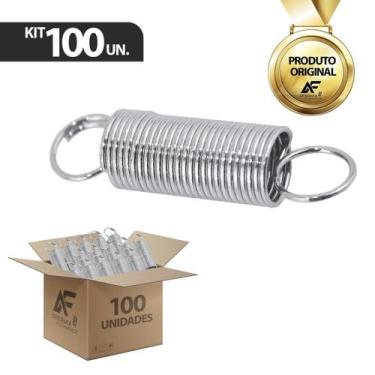 Imagem de Kit 100 Molas Repuxo Para Esticar Fio Cerca Elétrica Zincada - AferMix